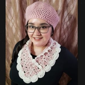 Handcrafted Beret hat and a Neckwarmer set.